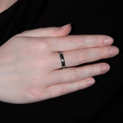 Alliance Demi-Jonc en Or Blanc 750, Largeur 5 mm - Amore