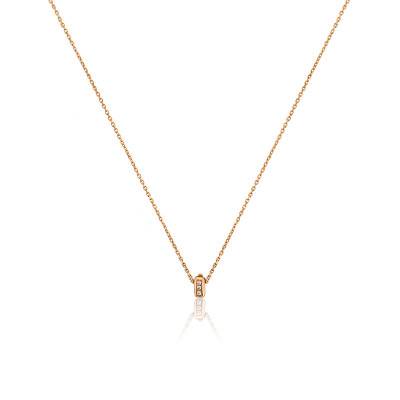 Collier Twist, diamant FSI et Or Rose 750, Longueur 40 cm - Divine