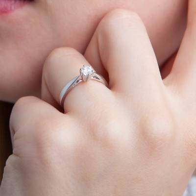Bague Solitaire Venise Or Blanc & Diamant 0,40ct - Amore