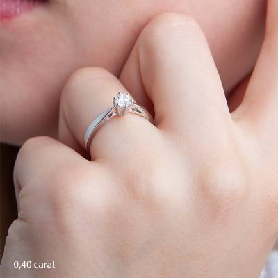 Bague Solitaire Venise Or Blanc & Diamant 0,30ct - Amore