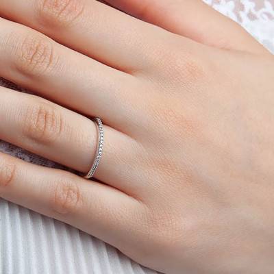 Alliance Roxane en Or Blanc 750 & Diamants, Largeur 1,80 mm - Alliantine