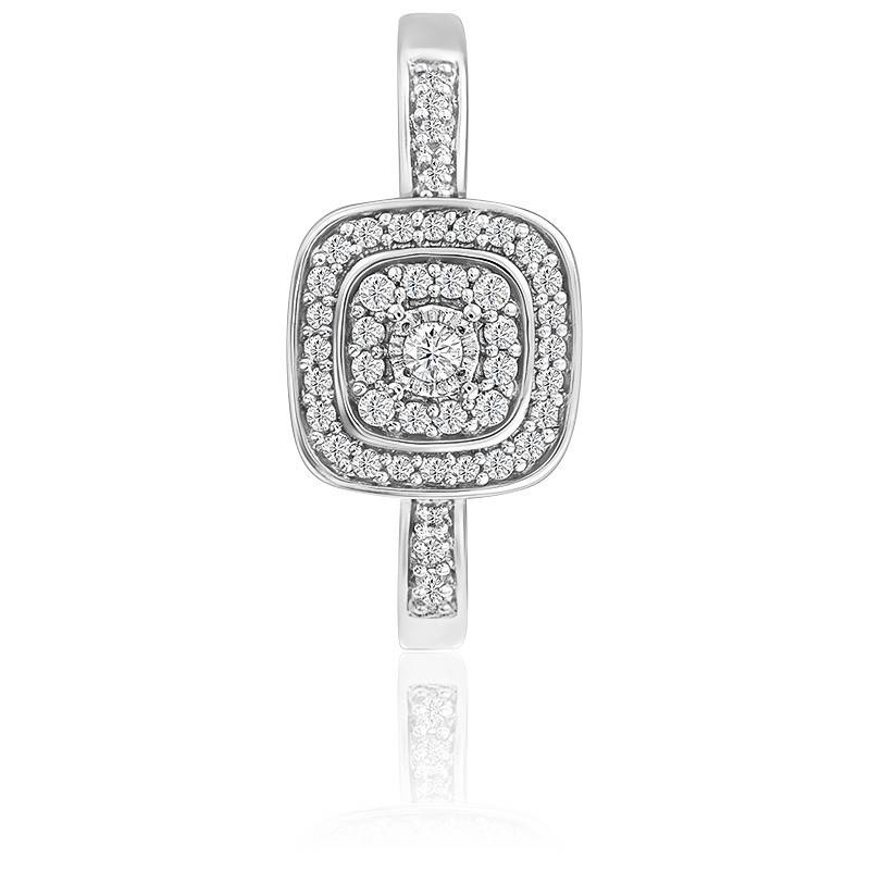 Bague Pendentif Delfino - Solitaire Or Blanc 18cts - Diamants VS/G