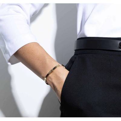 SATURNE 5 Vermeil Gold Bangle, Length 14.5 cm to 16.5 cm, Width 5 mm - Ursul