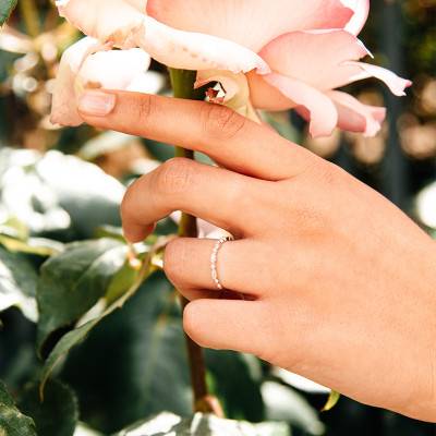 Standard Hexagons 750/1000 Palladium White Gold & Diamonds Wedding Ring - Alliantine