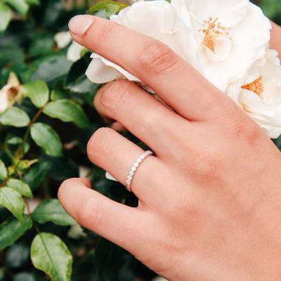 750/1000 Palladium White Gold Comfort Beaded Wedding Ring - Alliantine