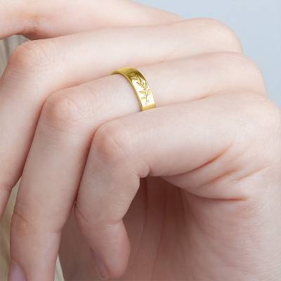 750/1000 Yellow Gold Comfort Half-Dome Sicily Wedding Ring, Width 4.00 mm - Ponce