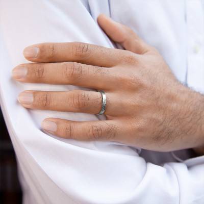 750 White Gold Half-Dome Wedding Ring, Width 3 mm - Amore