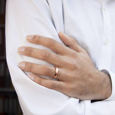 18K Rose Gold Standard Half-Dome Wedding Ring, Width 4.5 mm - Amore