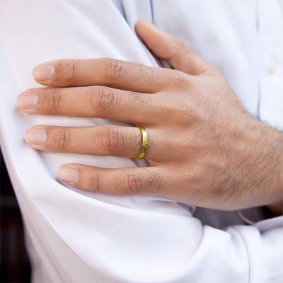 375/1000 Yellow Gold Standard Half-Dome Wedding Ring, Width 3 mm - Amore