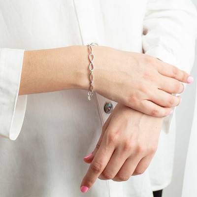 925 Silver Infinity Bracelet, Length 16 cm to 19 cm - LP1872-2/1 - Lotus
