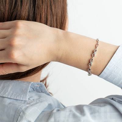 925 Silver Infinity Bracelet, Length 16 cm to 19 cm - LP1871-2/1 - Lotus