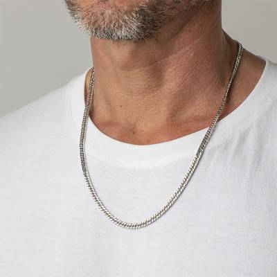 Lotus Men in Black Steel Cable Chain Necklace, Length 60 cm - LS1682-1/1 - Lotus