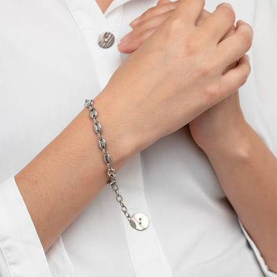 Lotus Style Urban Woman Steel Coffee Bean Chain Bracelet, Width 6.80 mm, Length 21 cm - LS2124-2/1 - Lotus