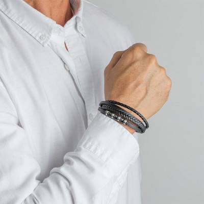 Steel Lotus Style Urban Man Bracelet, Length 22 cm - LS2101-2/1 - Lotus
