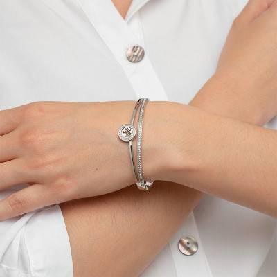 Steel Tree of Life Lotus Style Bliss Bracelet, Length 20 cm - LS2088-2/1 - Lotus
