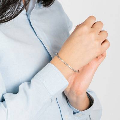 Bracelet en Acier et Oxydes de Zirconium, Diamètre 6 cm, Longueur 19 cm - LS2111-2/1 - Lotus