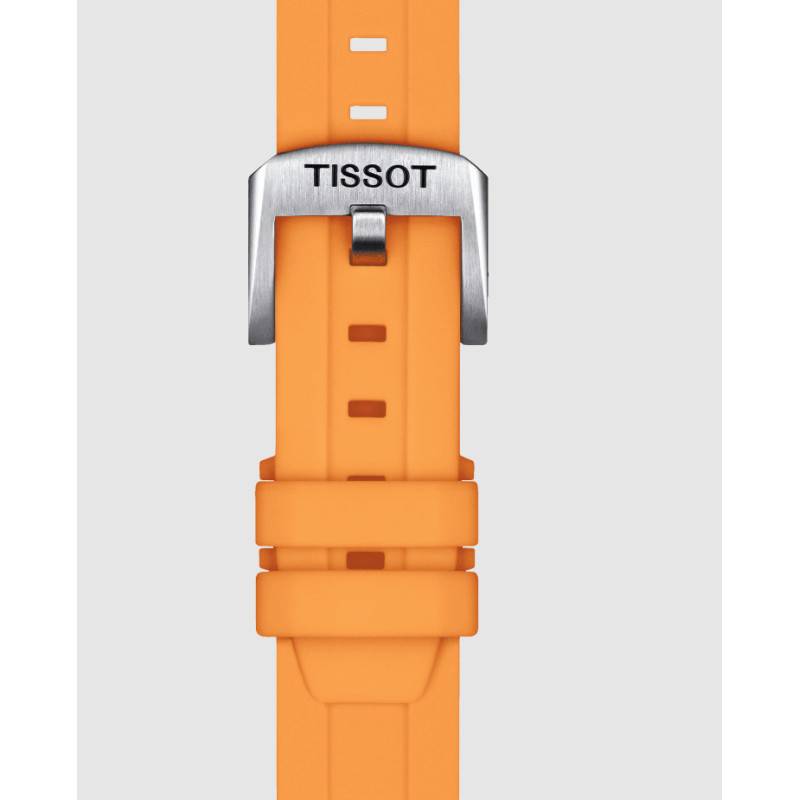 Bracelet de montre Officiel Tissot Silicone Orange 18 mm T852047452