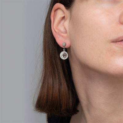 Steel Tree of Life Stud Earrings - LS1869-4/1 - Lotus