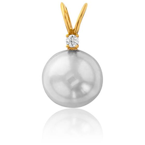 Pendentif En Or Jaune 18 Carats – Perle De Culture Blanche – Poids 1.47g – Occasion Très Bon état