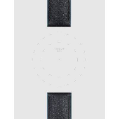 Bracelet de montre Officiel Tissot Caoutchouc Bleu/Cuir Noir 22 mm T852046785 - Tissot