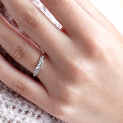 750/1000 White Gold Diamond Accented Solitaire Ring 0,30 ct GSI - Demetra