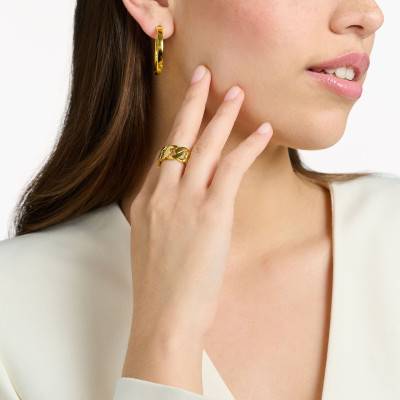Yellow Gold-Plated Curb Chain Ring - TR2328-413-39 - Thomas Sabo