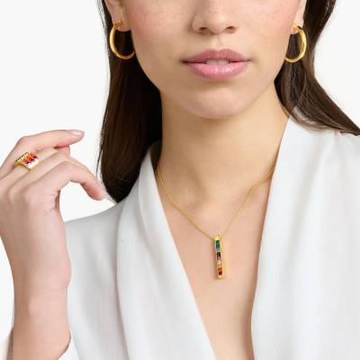 Collier Rainbow Plaqué Or - KE2146-996-7, Longueur réglable de 40 à 45 cm - Thomas Sabo