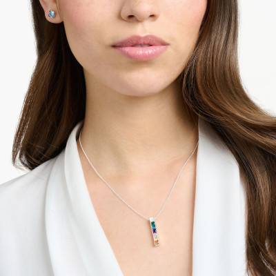 Collier Rainbow Argent 925 pierres colorées - KE2113-166-7, 40 à 45 cm - Thomas Sabo