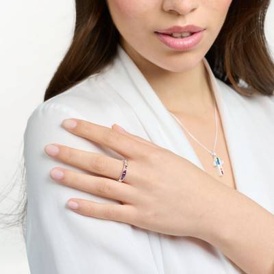 925 Silver Rainbow Ring with Colorful Stones - TR2403-477-7 - Thomas Sabo