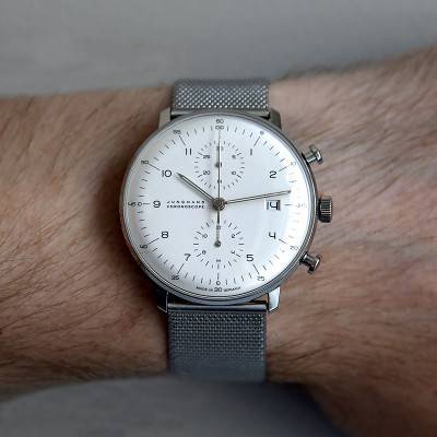 Max Bill Chronoscope Watch 27/4003.46 - Junghans