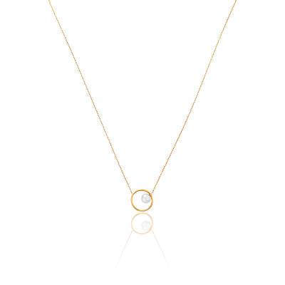 Collier Or Rose 750/1000 Marley Diamant 0,1ct