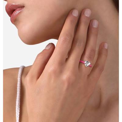 Gold-Plated Pink Enamel Love Parade Ring - J19AVI34012 - Chiara Ferragni