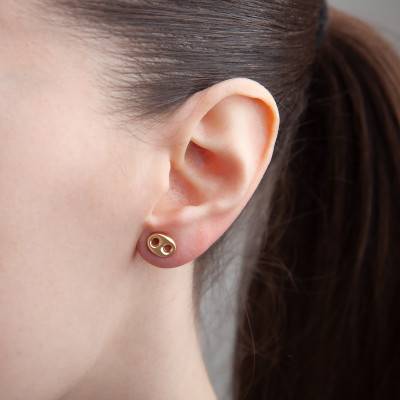 18K Yellow Gold Coffee Bean Earrings - Emanessence