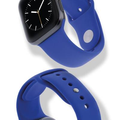 Navy Blue Silicone Apple Watch A-Adapt Watch Strap 8904206 - Bracelet Rochet