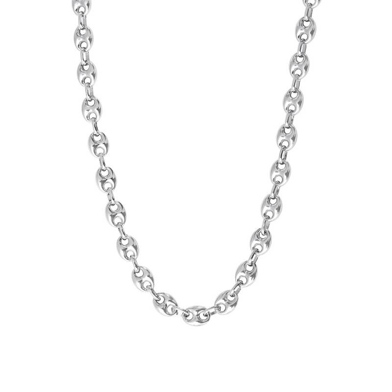 925 Sterling Silver Coffee Bean Chain Necklace, Length 48 cm - Clio Blue
