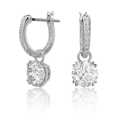 Boucles d'oreille pour enfant Cutie Pie Jewels de forme couronne avec  cristal Swarovski 0,12 CT PBT en argent sterling 