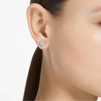 White Round Constella Stud Earrings - 5636269 - Swarovski