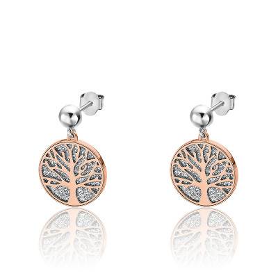 Orecchini Donna Lotus Style - Acciaio Inox Con Albero Della Vita E Strass - LS1869-4/1 - 3