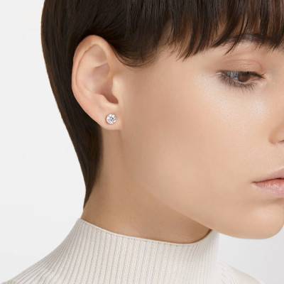 Constella White Crystal & Gold-Tone Metal Stud Earrings - 5638801 - Swarovski