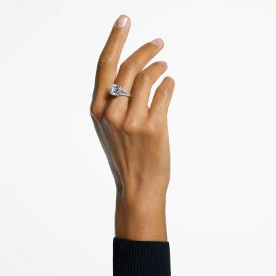 Constella Rhodium-Plated Metal & Stones Cocktail Ring - 5642629 - Swarovski