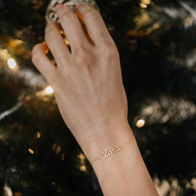 750/1000 Yellow Gold Name Bracelet, Length 15 cm to 19 cm - Rosatella