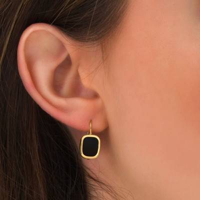 Boucles d'oreilles Mykonos Onyx & Plaqué Or - Skalli