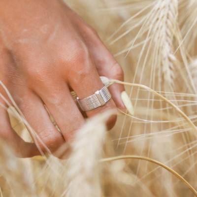 Yellow Gold-Plated Talisman Ring - Skalli