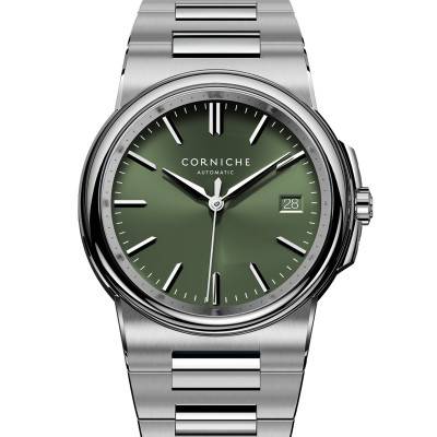 Montre La Grande Corniche Steel with Verte Olive dial - Corniche