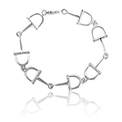 925 Silver Horse Bit Link Bracelet, Length 19 cm - Artemis