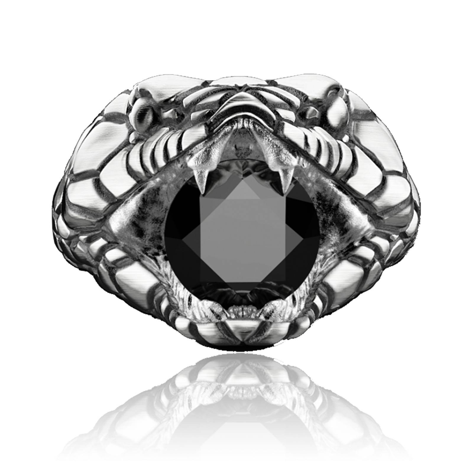 Bague Cobra en Argent 925 Onyx Noir EXA190 Zancan Ocarat