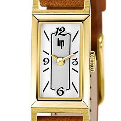 Churchill T13 Brown Leather & Gold-Tone Steel Watch 671205 - Lip