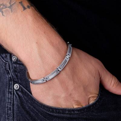 Oliver Steel & Cable Bracelet, 21 cm - Phebus