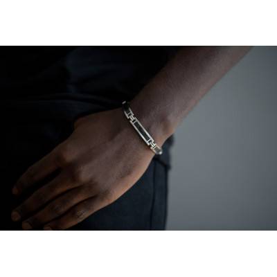 Joo Steel & Carbon Bracelet, 18.5 cm to 19.5 cm - Phebus