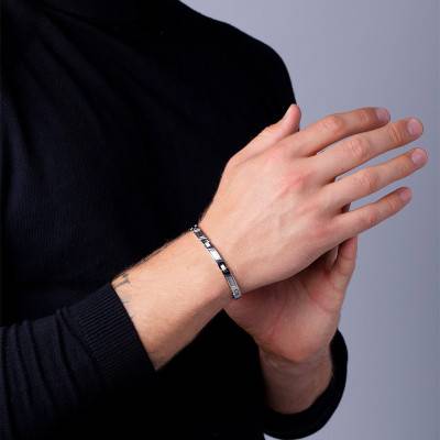 Lars Steel Bracelet, 10 mm Width, 18 cm to 19.5 cm - Phebus